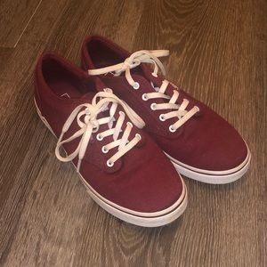Burgundy Vans w/ White Laces